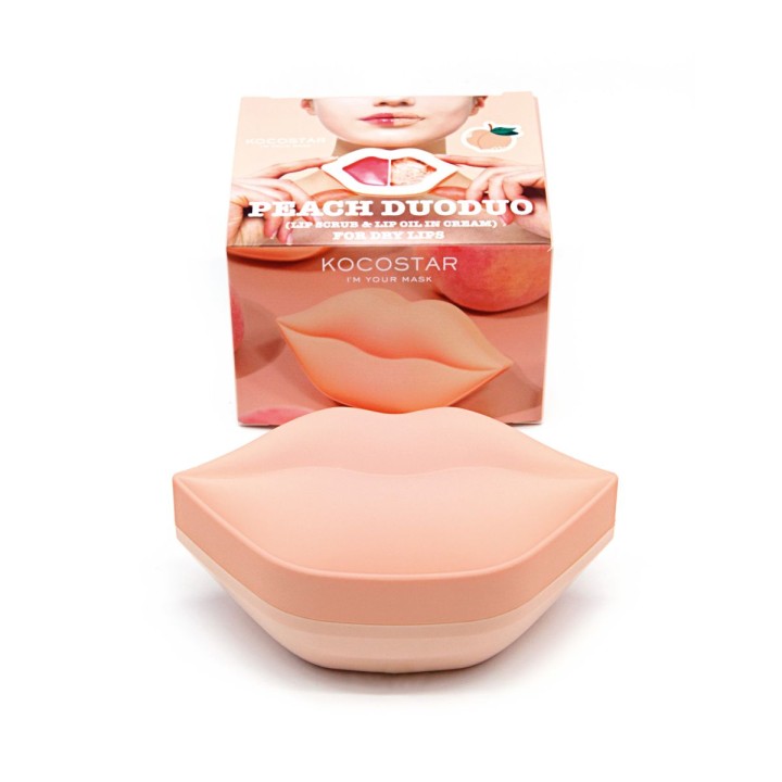 Kocostar Peach Duoduo Lip Scrub & Lip Oil In Cream For Dry Lips 43G