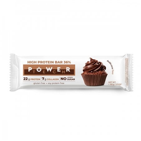 POWER TECH protein bar Double Cocoa No Sug 60Gr