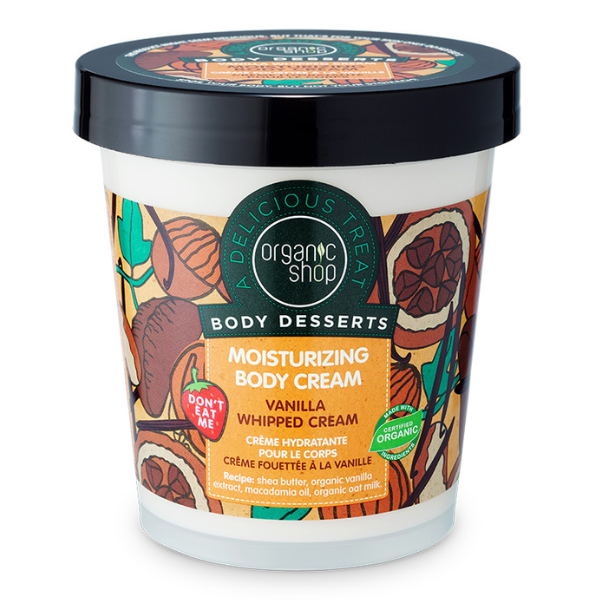 Organic Shop By Natura Siberica Body Desserts Vanilla Whipped Cream Moisturizing Body Cream, 450Ml