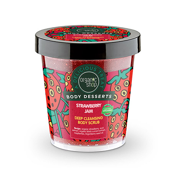Organic Shop by Natura Siberica Body Desserts Strawberry Jam Deep Cleansing Body Scrub, 450ml
