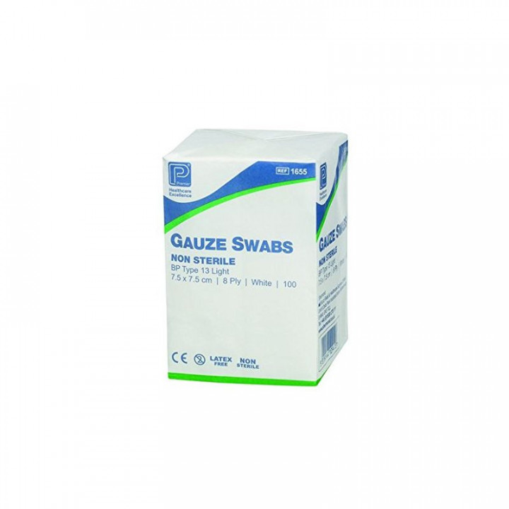 Non Sterile Gauze Swabs 7.5 Cm X 7.5 Cm - 100 Pieces