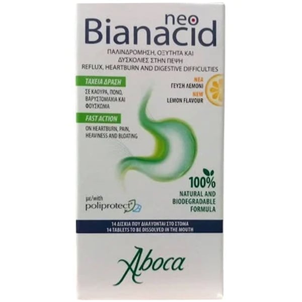 Neo Bianacid Lemon, Chewable Tablets, 14