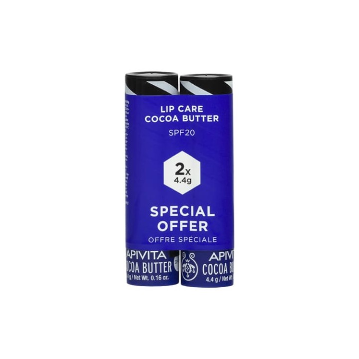 Apivita Lip Care Cocoa Butter Spf20 2x