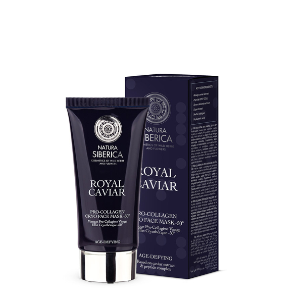 Natura Siberica Royal Caviar Pro-Collagen Cryo -50° Face Mask with Vegetable Collagen for Elasticity and Radiance for 35+ Years 75 ml