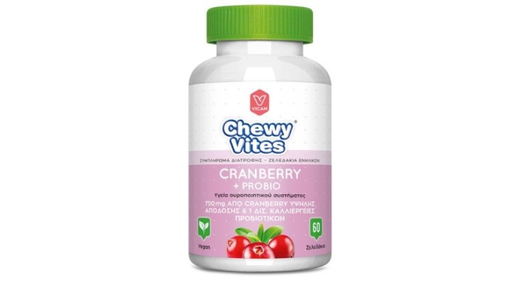 Vican Chewy Vites Adults Cranberry + Probio, 60 Gummies