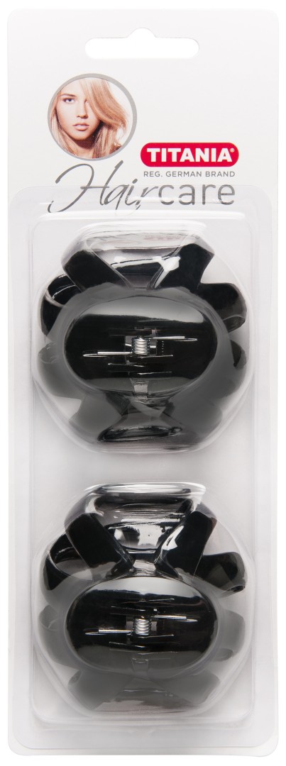 Titania Black Hair Care Clips 2Pcs