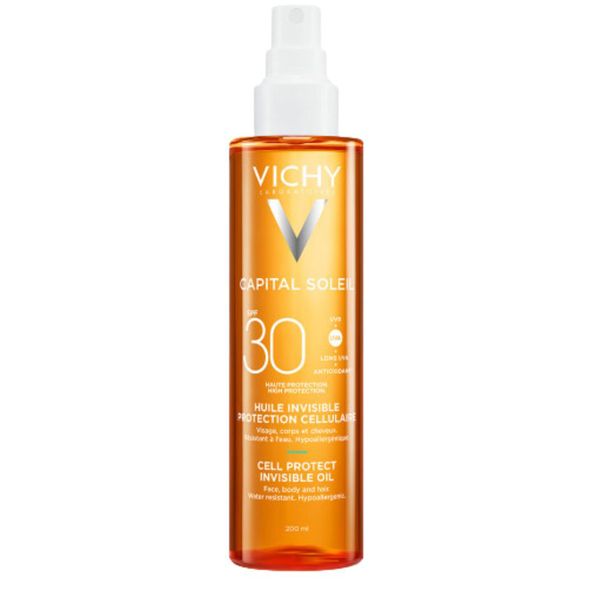 Vichy Capital Soleil Cell Protect Invisible Oil Invisible Sunscreen Oil Spf30, 200Ml