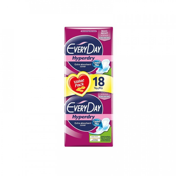 Everyday Hyperdry Maxi Night Ultra Plus 18 Pieces Sanitary Pads