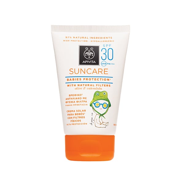 Apivita Suncare High Protection Sunscreen SPF30 For Babies & Toddlers With Olive & Calendula 100ml