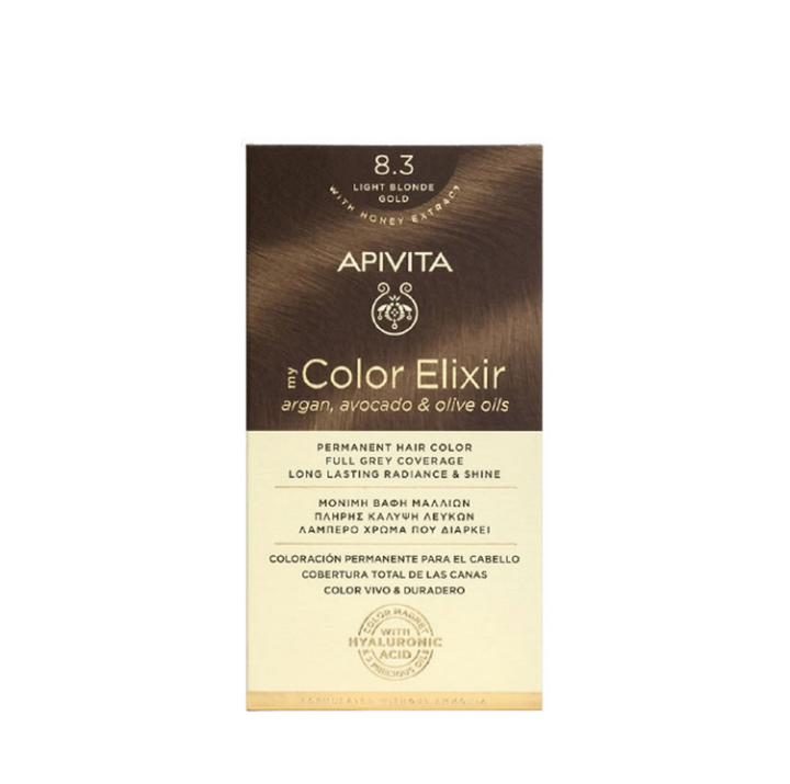 Apivita My Color Elixir  Hair Dye Color 8.3 Light Blonde Gold