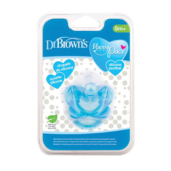 Dr. Brown's Happy Paci Silicone Soother 0M+ Blue