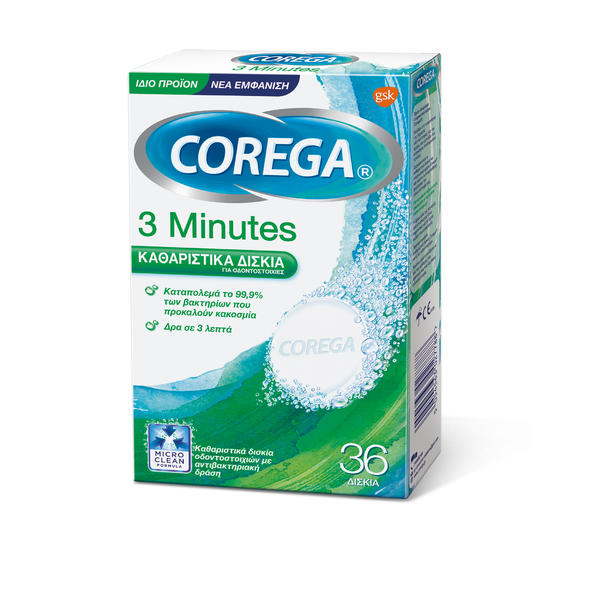 Corega 3 Minutes Extradent for Teeth Cleaning 36 Tablets