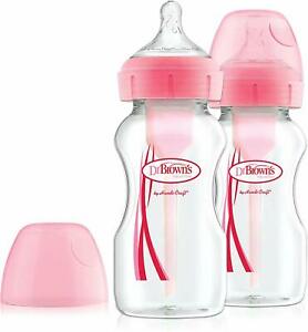 Dr.Brown Wideneck Option+Baby Bottle  Pink 270Ml 2Pack