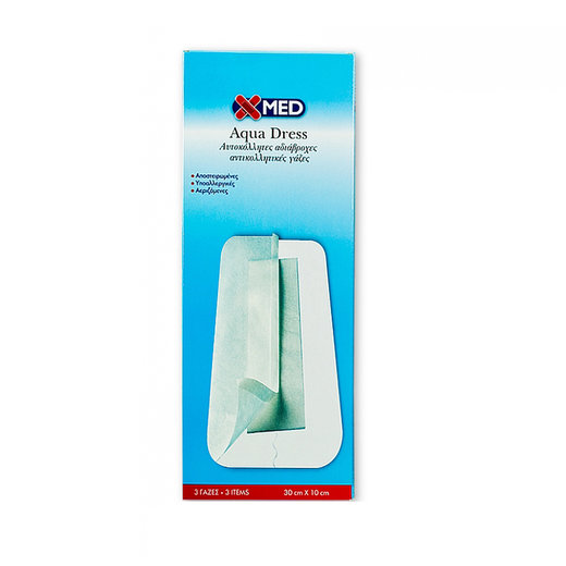Medisei Xmed Aqua Dress Self Adhesive Waterproof Gauze 30Cm X 10Cm 3 Pieces