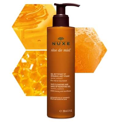 Nuxe Reve De Miel Face Cleansing & Make- Up Removing Gel For Dry & Sensitive Skin 200ml