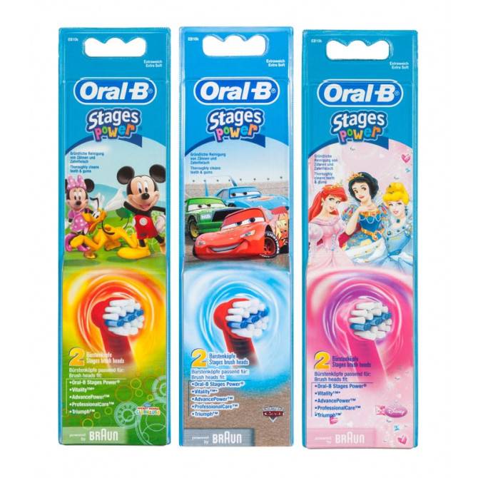 Oral-B Stages Power Toothbrush Heads Disney Kids (1 Pack 2Pieces)