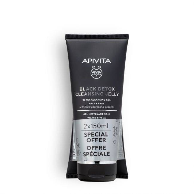 Apivita Black Detox Cleansing Jelly Face & Eyes 2X150ml Special Offer