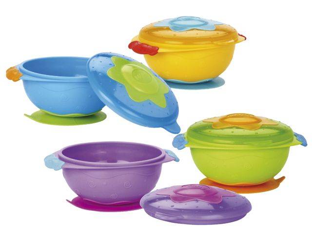 Nuby Microwaveable Bowl with Lid & Anti-Slip Base x0