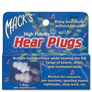 Macks Music Hear Plugs High Fidelity 1Pair White Colour