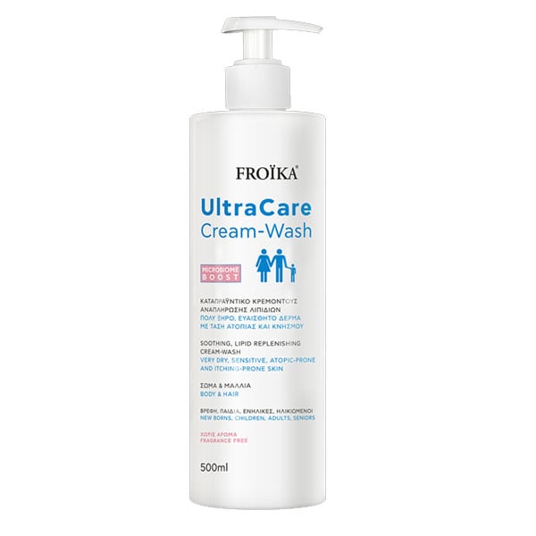 Froika Ultracare Cream Wash Soothing Lotion For Very Dry & Sensitive Skin With A Tendency To Atopy & Itching For Hair & Body 500M
