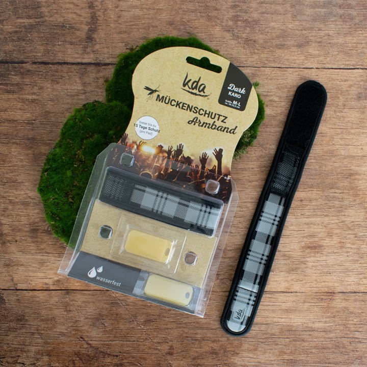 KDA Antimosq Mosquito Repellent Wristband Checkered Gray