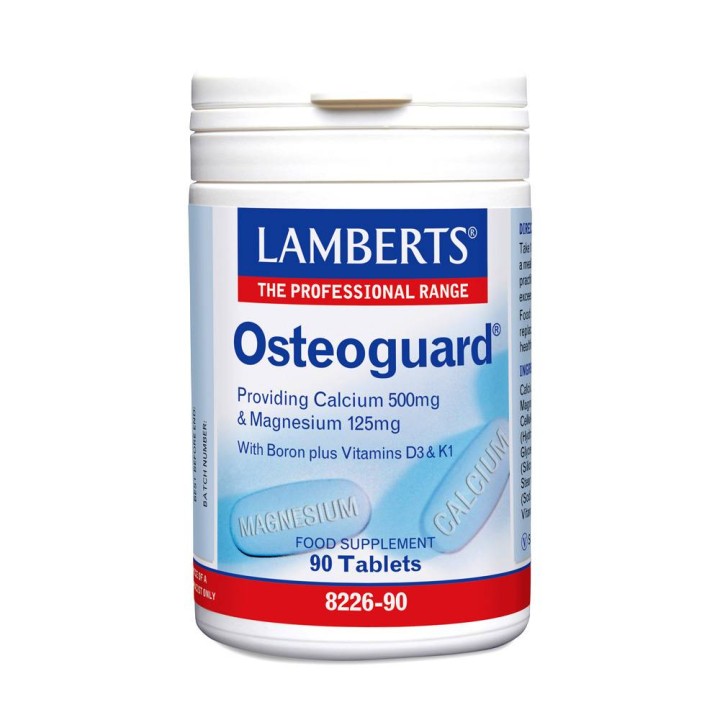 Lamberts Osteoguard Calcium 500Mg& Magnesium 188Mg With Boron Plus Vitamin D & K For Healthy Bones 90Tablets