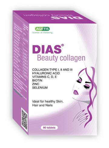 Agetis Dias Beauty Collagen Ideal For Healthy Skin Hair & Nails 90 Tablets
