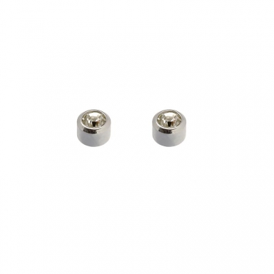 Caflon Blu Stainless Steel Ear Piercing Studs With Bezel-Set Birthstone Crystals April 4 - The Jewelry
