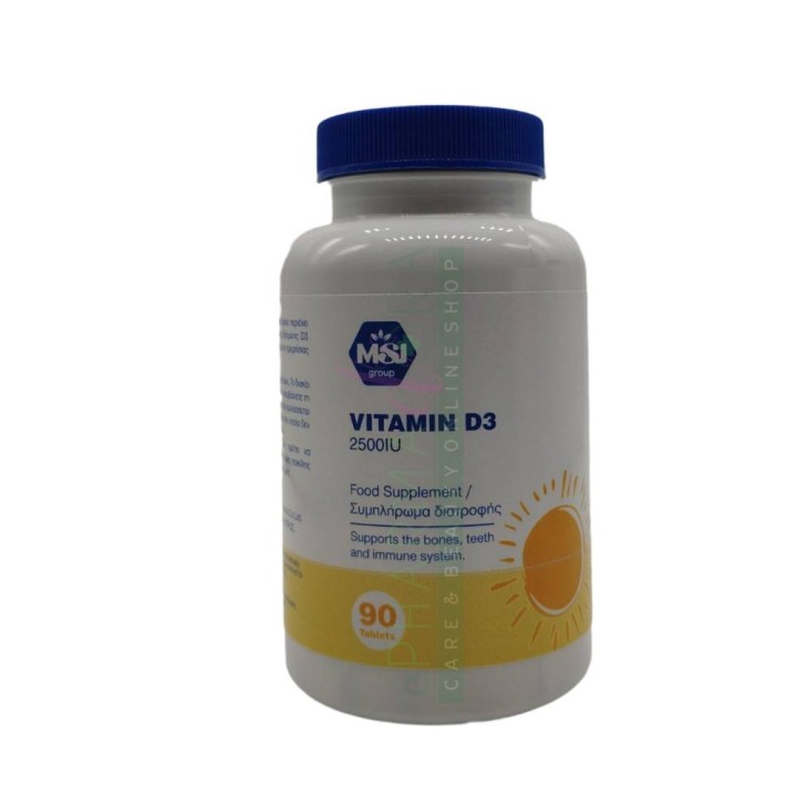 MSJ VITAMIN D3 2500IU 90TABLETS