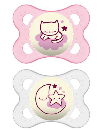 Mam Night Silicone Pacifier 2-6M, Glow In The Dark 2Pcs