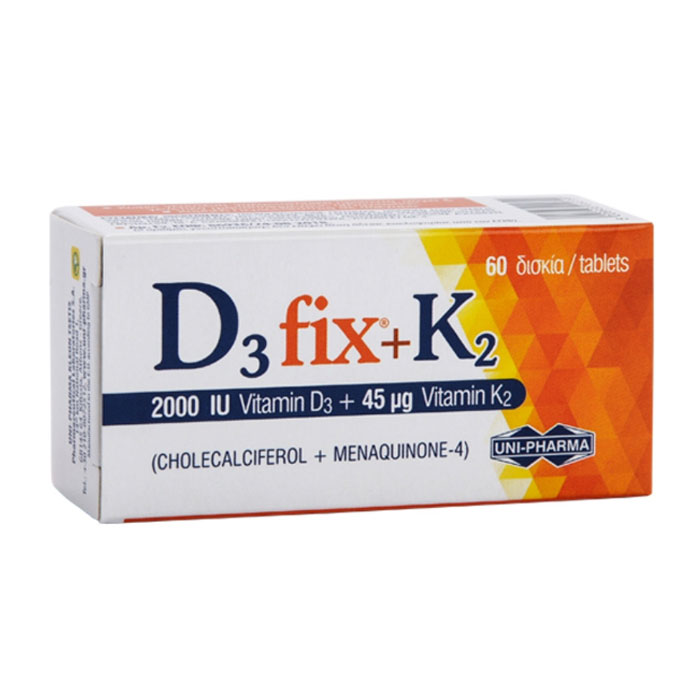 Unipharma Vitamin D3 Fix+ K2 2000Iu 60 Tablets
