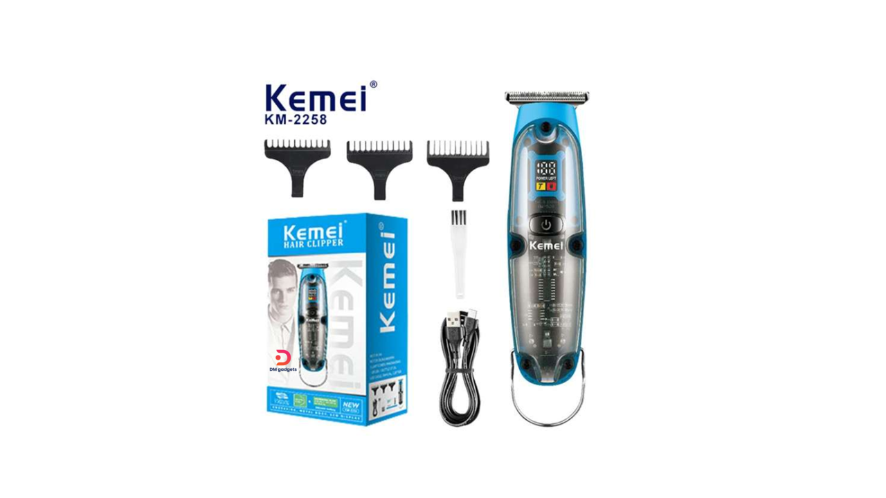 700J-5#Kemei®KM-2258 Hair Clipper 5W with Digital LED display, 2 speeds, Rechargeable 600mAh lithium battery