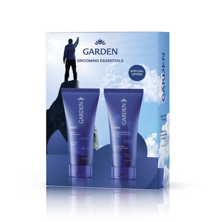Garden Grooming Essentials Box Men'S Grooming Set With Aloe Shaving Cream 100Ml & Aloe Moisturizing After Shave Balm 100Ml