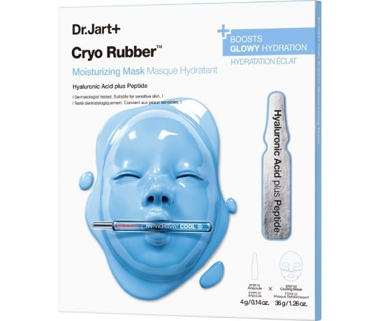 Dr.Jart + Dr.Jart+ Cryo Rubber Moisture Mask, 36Gr & Serum Ampoule With Hyaluronic Acid & Peptides, 4Gr