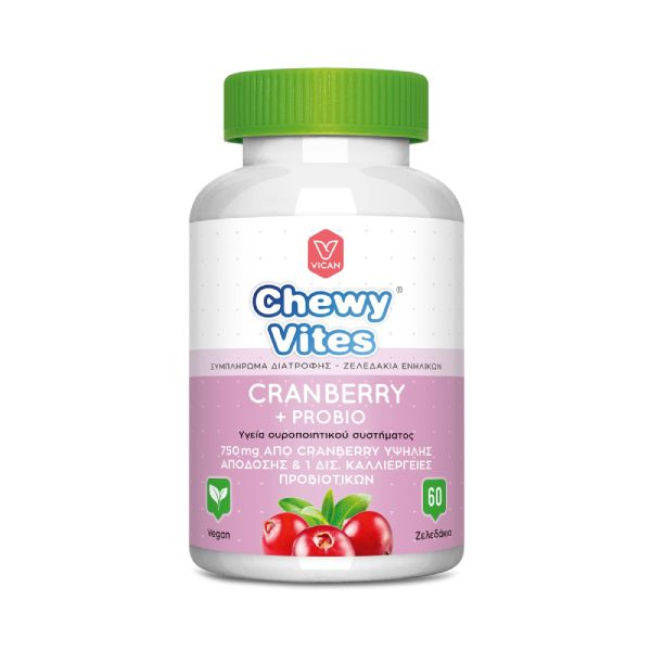 Vican Chewy Vites Adults Cranberry + Probio, 60Gummies