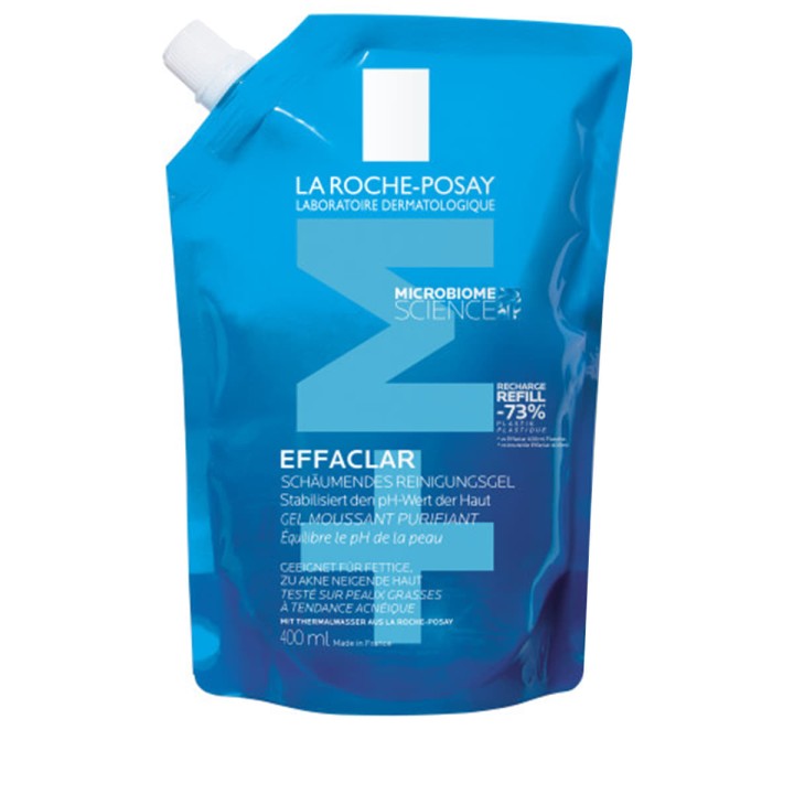 La Roche-Posay Effaclar Purifying Foaming Gel +M Refill Cleanser For Oily Acne-Prone Skin, 400Ml