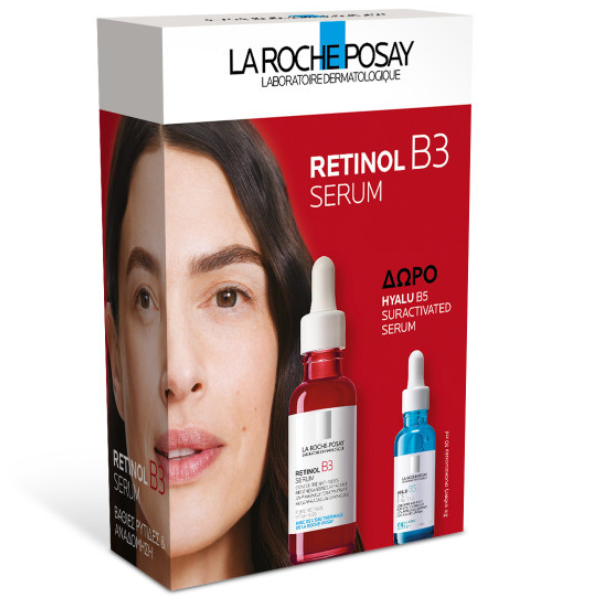 La Roche-Posay Promo Retinol B3 Serum Anti-Wrinkle Serum With Retinol For Regeneration, 30Ml & Free Ηyalu B5 Suractivated Serum Repair & Volume Replenishment Serum, 10Ml