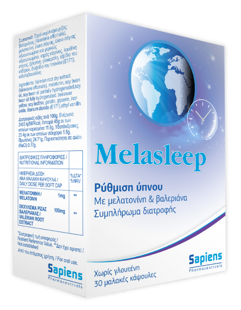 Sapiens Melasleep Sleep & Stress Support 30 Capsules
