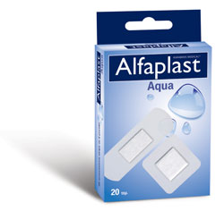 Alfaplast Aqua Strips 2 Sizes Waterproof & Transparent Bandages Micro Wound Patch 20 Pcs