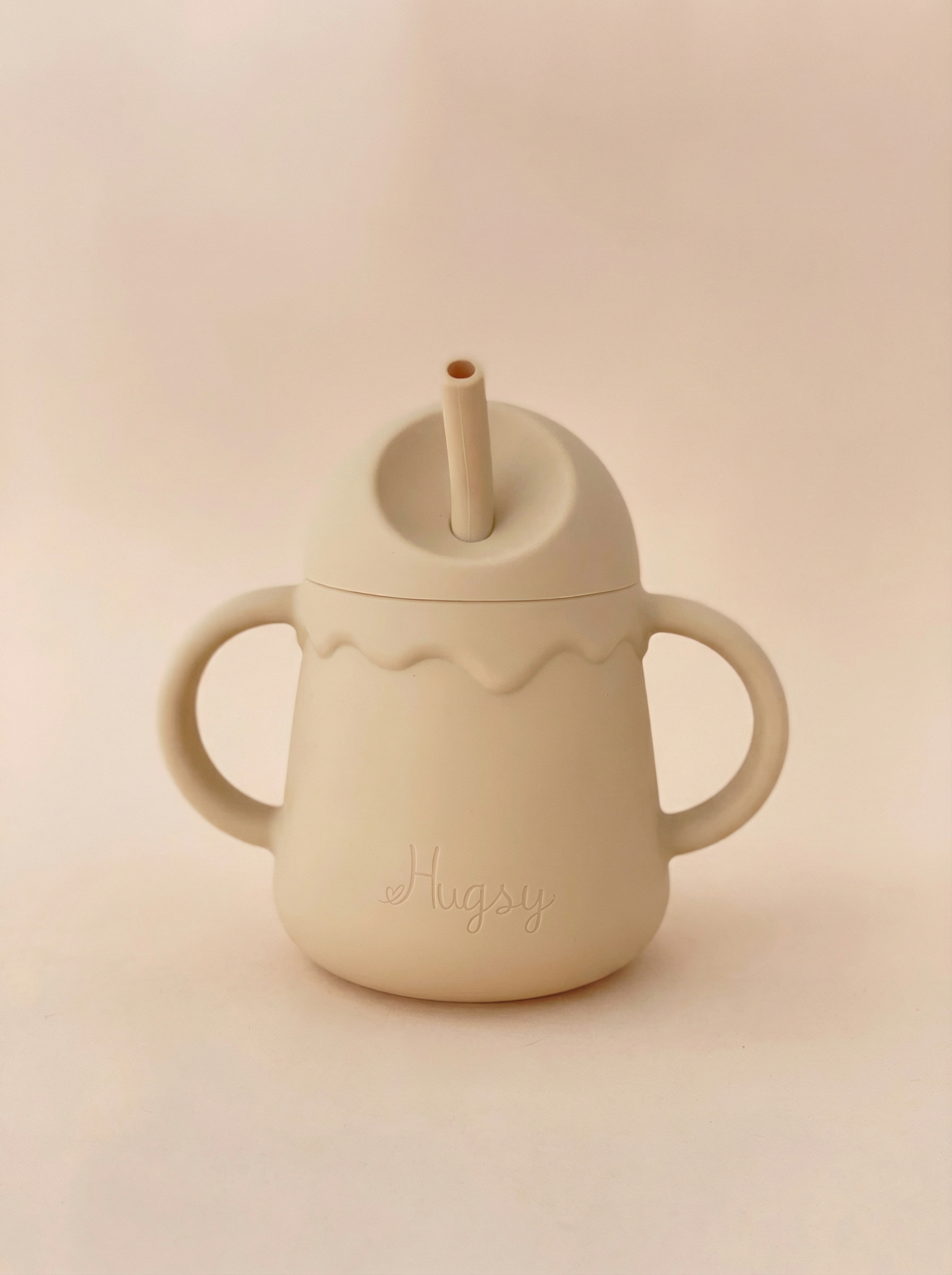 SILICONE TRAINING CUP WITH A STRAW  VANILLA