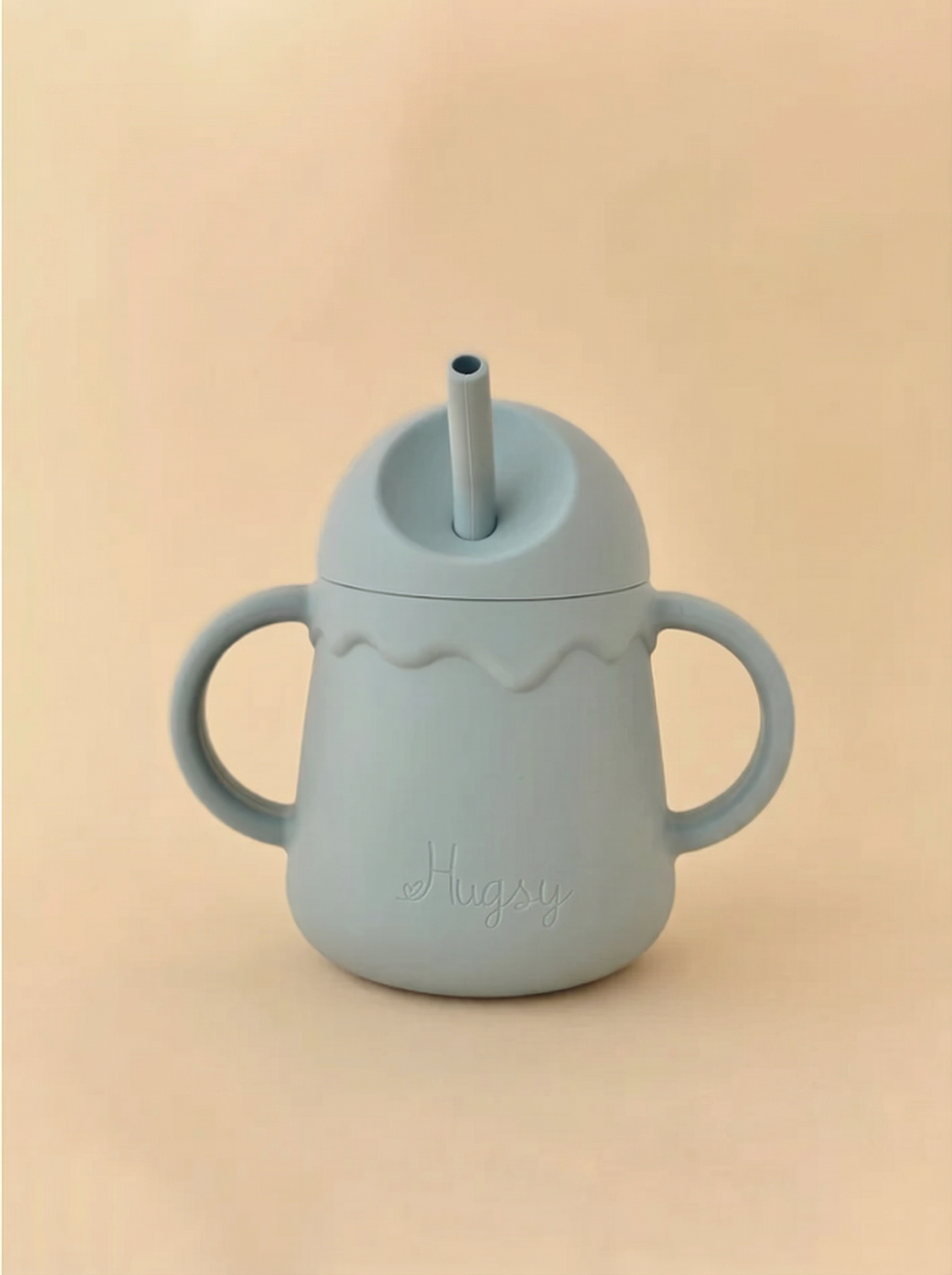 SILICONE TRAINING CUP WITH A STRAW SKY