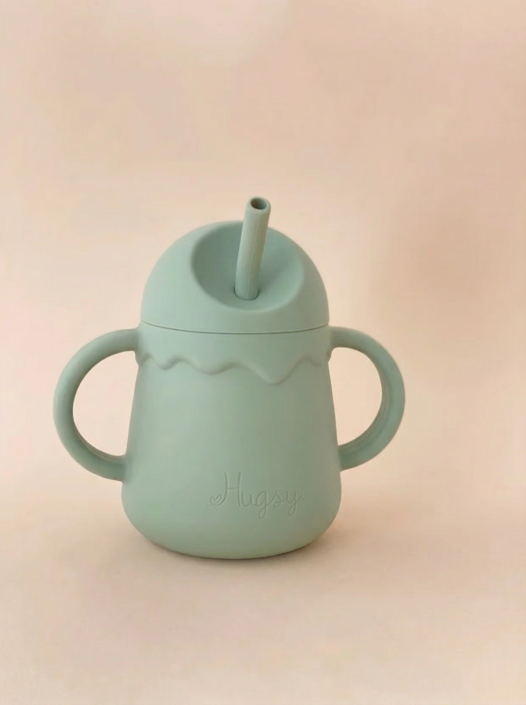SILICONE TRAINING CUP WITH A STRAW SAGE