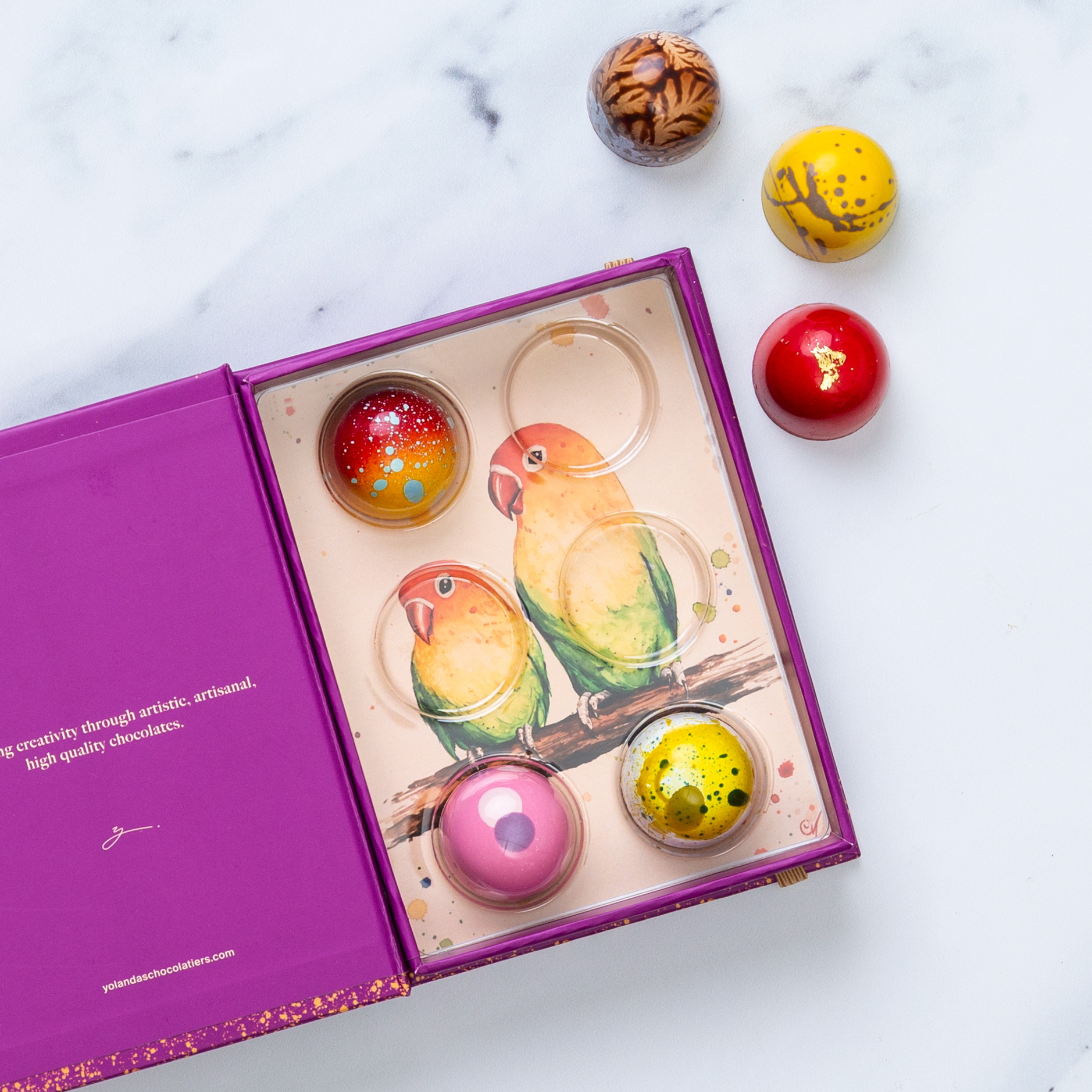 Box of 6 Chocolate Bonbons with Mother's Day Illustration