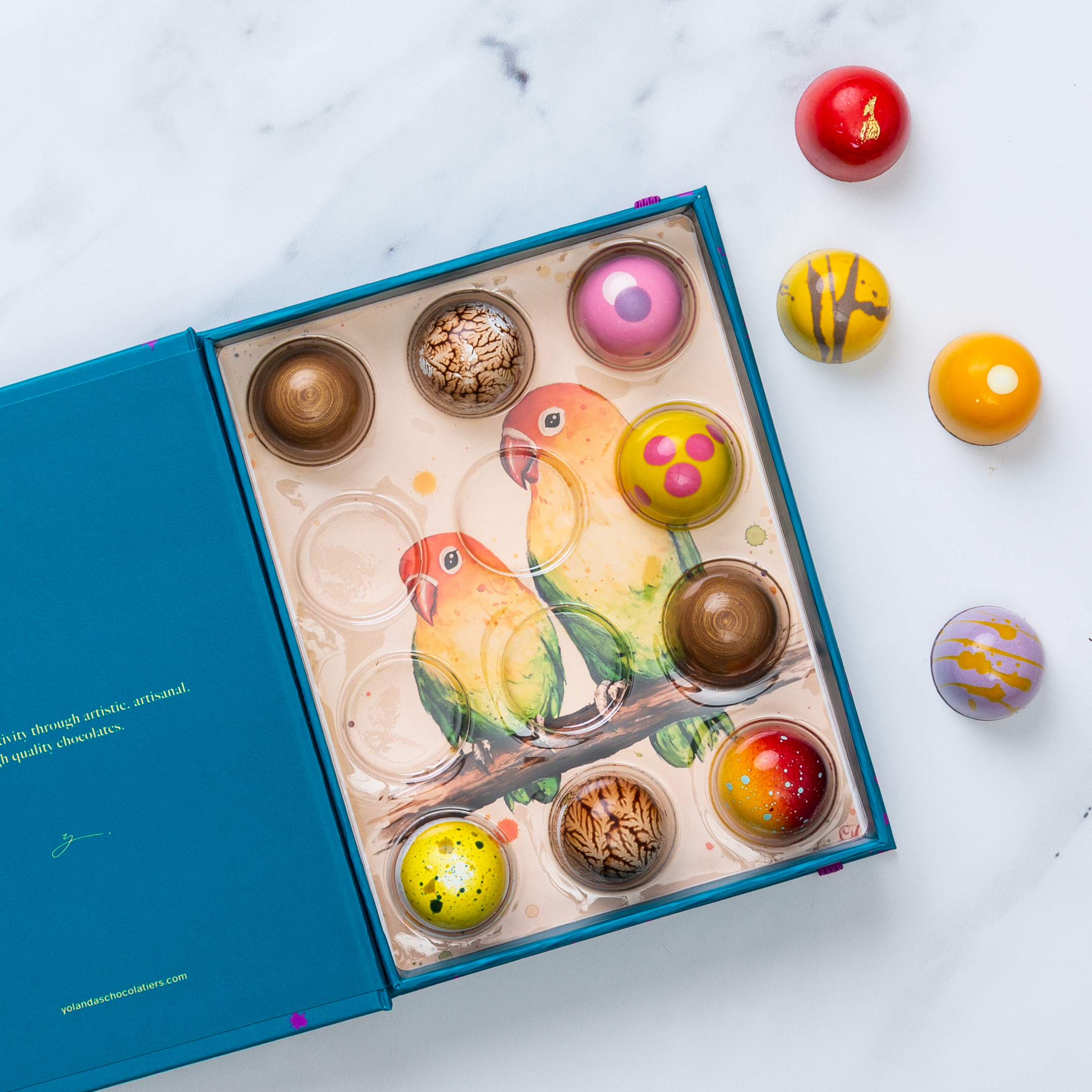 Box of 12 Chocolate Bonbons with Mother's Day Illustration
