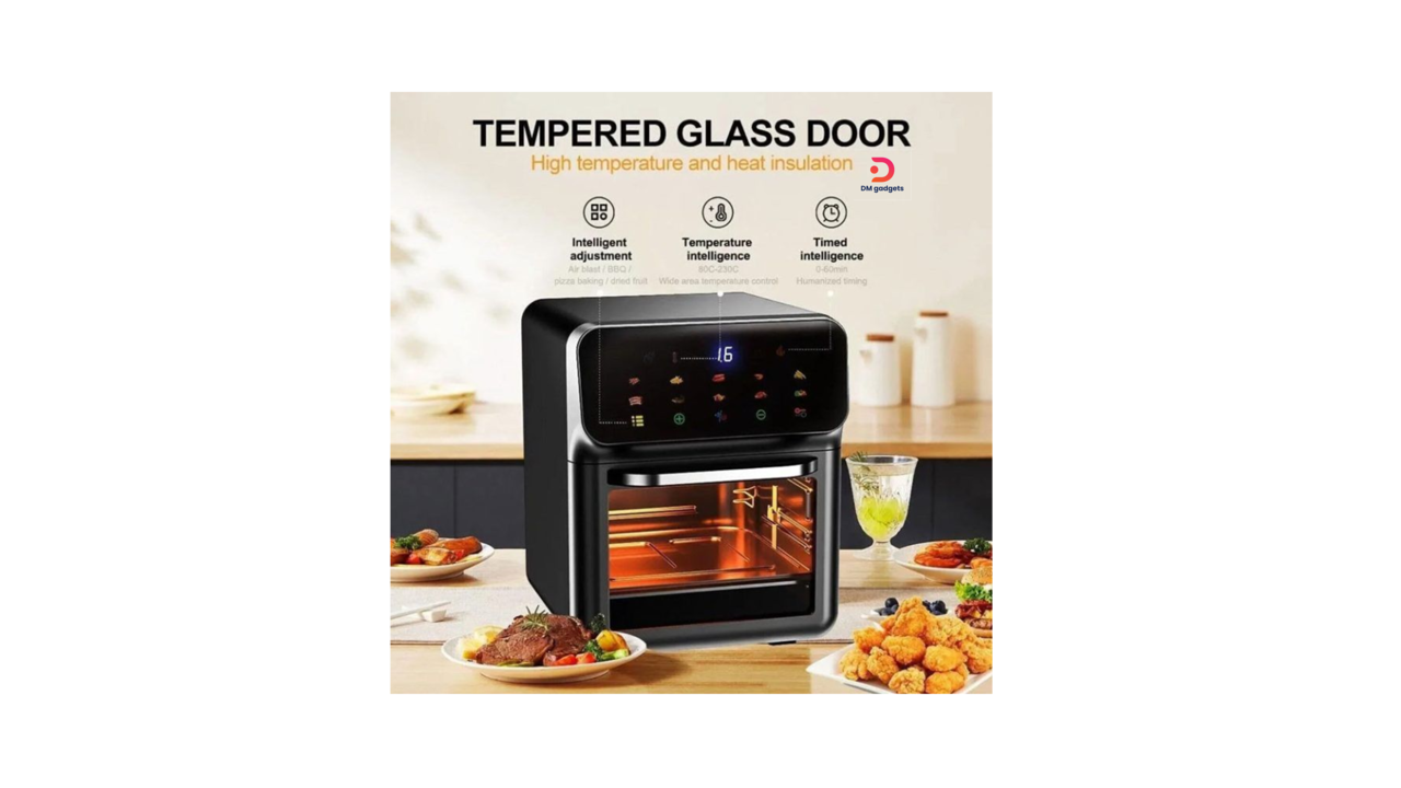 642Q22#Andowl®Q-G33 1800W 220V 12L Air Fryer with Touchscreen Black-Silver