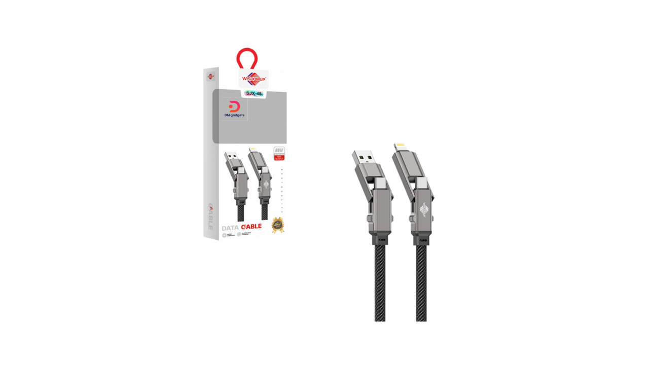 347-3##347-3#Wisdomup®SJX-48 USB to Lightning-Fast Charging and Data Cable 60W with Metal Connectors