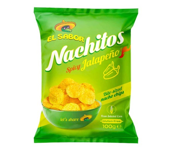 El Sabor Nachitos Chips 100G - Spicy Jalapeno