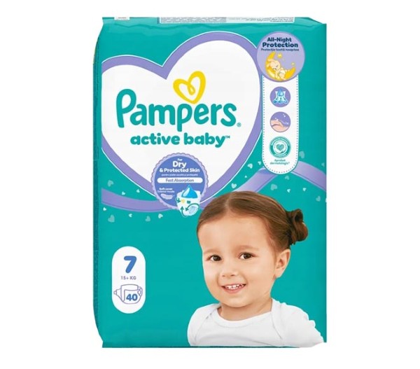 Pampers Active Baby S7 15+ Kg 40Pcs (Maxi Pack)