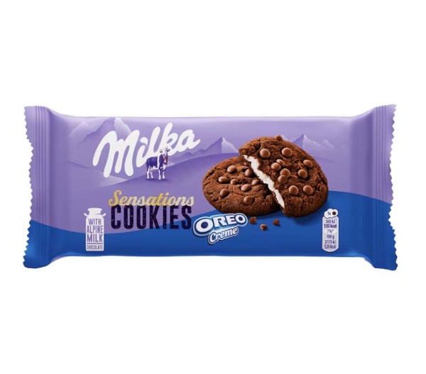 Milka Sensations Cookies 156G - Oreo Creme