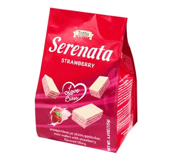Serenata Love Bites Wafers 125G - Strawberry